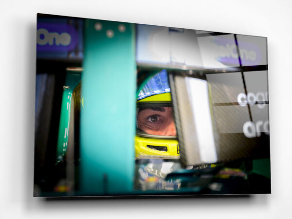 Alonso concentrated in cockpit