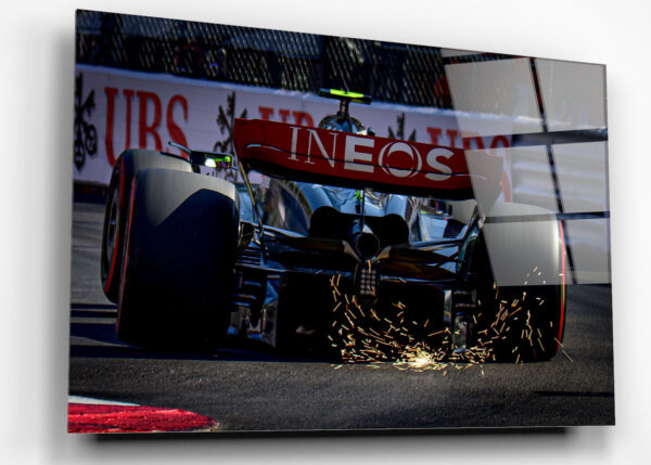 Lewis - sparking at exit swimming pool chicane - Monaco