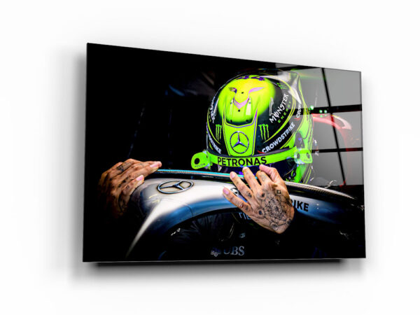 Lewis - getting out of his Mercedes cockpit