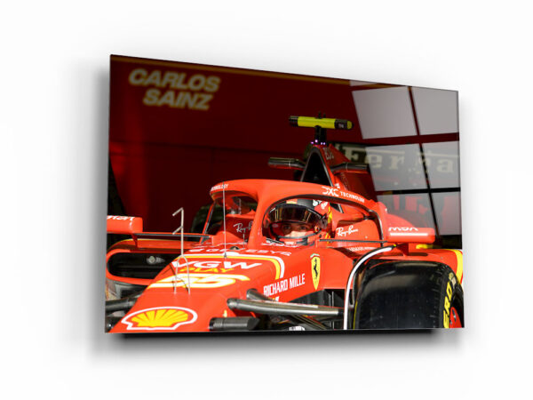 Carlos Sainz in pitbox with his Ferrari SF24